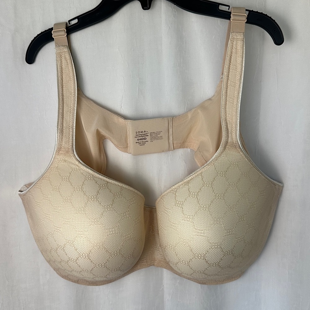 Sonoma Stunning Support Geo Lace Nude Balconette Underwire Bra 44E (DD) |‎ NWOT